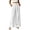 White, variant on cocolona Womens Summer Casual Linen Pants Elastic Waist Straight Wide Leg Vacation Lounge Pants with Pockets
