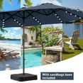 thumbnail image 6 of Autlaycil 15' Large Rectangle Outdoor Patio Umbrella and 48 Solar Lights with Matching Base, Market, Beach, Garden, Yard, Party, Navy Blue, 6 of 7