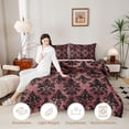 thumbnail image 3 of jejeloiu Dramatic Damask Queen Comforter Set,Gothic Print Comforter Sets Queen For Adults,Red Black,Black Reversible,3pcs,1 Comforter and 2 Pillowcases, 3 of 7