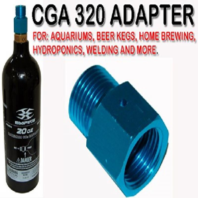 Trinity Cga 320 Aluminum Adapter for Paintball Co2 Tanks, Cga320 Male Thread Adapter for