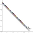 thumbnail image 3 of Sterling Silver Rhodium-Plated Multi-Gemstone Tennis Bracelet Made In Thailand qg4924-7.5, 3 of 5