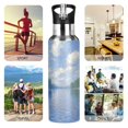thumbnail image 7 of Yayeee 33oz Insulated Water Bottle Double Wall Stainless Steel with Flip Straw Lid, Blue Sky and River, 7 of 7