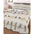 thumbnail image 3 of Quilts Twin XL Size, Yellow Grey Plaid Soft Comforter Bedding Set for Bed, Farmhouse Burlap Spring Floral Birds Lightweight Quilted Bedspread with Pillow Cover(2 Pieces) for All Season, 68x98 Inch, 3 of 6
