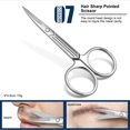 thumbnail image 3 of Stainless Steel Precision Multi-Functional Trimmer Scissors for Nose Hair, Eyebrows, Beard, Mustache, Eyelashes & Facial Grooming - Ergonomic Rounded Tip Safety Design, Portable Mini Size for, 3 of 6