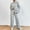 Gray, variant on ZEHJUHAN Women's Soft Knit Lounge Set - High Neck Long Sleeve Top & Stretchy Pants, Comfy 2-Piece Set for Women, Winter Loungewear