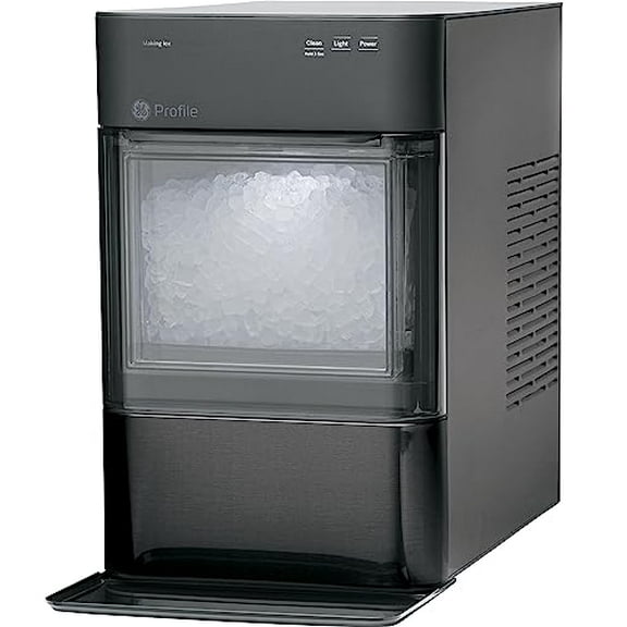 Open Box GE PROFILE OPAL 2.0 CHEWABLE CRUNCHABLE NUGGET ICE MAKER - BLACK STAINLESS STEEL