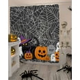 thumbnail image 4 of Shower Curtains for Bathroom-36"x72",Halloween Pumpkin Ghost Black Cat Waterproof Bath Curtain Grommet Shower Curtain Set with Hooks,Spiderweb Black White Washable Bath Accessories, 4 of 6