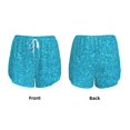 thumbnail image 5 of Picia Blue Glitter Pattern Women's 2 in 1 Athletic Running Shorts High Waisted Workout Casual Gym Sweat Shorts with Comfy Liner Zipper Pockets-Small, 5 of 9