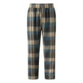 thumbnail image 4 of WTOBBY Men's Plaid Stripe Casual Pants, Fashion Lounge Sleep Pajama Bottoms with Comfort Fit and Drawstring Waist for Men, Cozy Loungewear,Beige L, 4 of 4