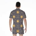 thumbnail image 2 of Blue And Gold Celestial Pattern Short Sleeve Men'S Rompers, Lunar Heaven Cosmic Galaxy Casual Summer Jumpsuits Outfit, 2 of 4