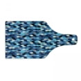 thumbnail image 1 of Abstract Cutting Board, Beecomb Like Rectangular Blurry Geometrical Image in Blue Tones and White Art, Decorative Tempered Glass Cutting and Serving Board, Wine Bottle Shape, Multicolor, by Ambesonne, 1 of 1
