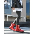 thumbnail image 3 of Boy Girls Ankle Boots Lace up Combat Boots Red Size 13 Little Kid, 3 of 7