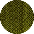 thumbnail image 1 of Ahgly Company Machine Washable Indoor Round Abstract Yellow Modern Area Rugs, 7' Round, 1 of 4