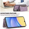 thumbnail image 2 of Design for Galaxy A15 5G Wallet Case with Credit Card Holder Slot PU Leather Phone Cover Stand Kickstand Shockproof Protective Cell Accessories for Samsung A 15 Women Men 6.5 inch Purple, 2 of 12