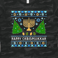 thumbnail image 4 of Inktastic Happy Chrismukkah Sweater Style with Menorah and Trees Women's T-Shirt, 4 of 5