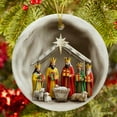 thumbnail image 4 of Taicans Nativity Scene Ornaments,Holy Family Resin Ornament,Religious Christmas Hanging Ornament The Birth of Jesus Christian Christmas Decorations for Tree Xmas,3.15in, 4 of 4