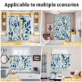 thumbnail image 6 of Navy Blue Leaves Kitchen Curtains 63 Inch Length, Green Summer Botanical Grommet Top Bedroom Living Room Curtains, Light Filtering Cafe Curtain Drapes 2 Panels Set 104''x63'', 6 of 9