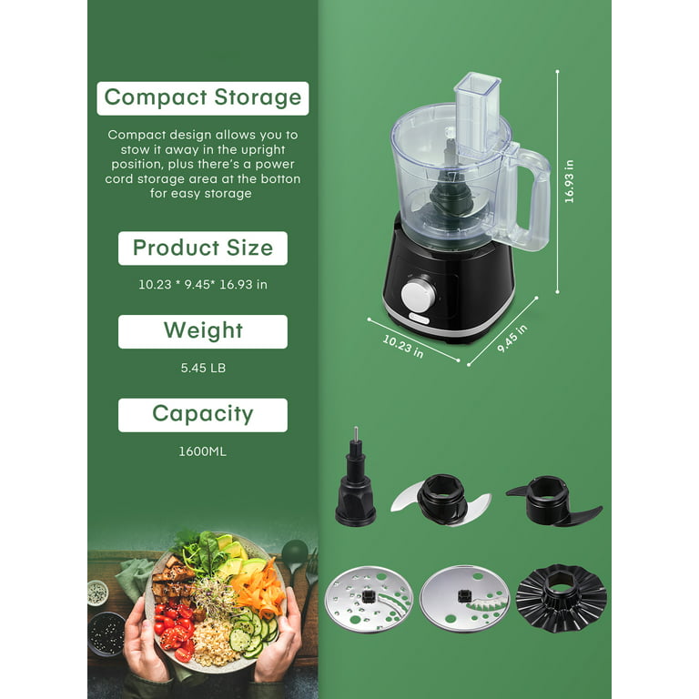 8-Cup Food Processor & Vegetable Chopper with 6 Functions to Chop