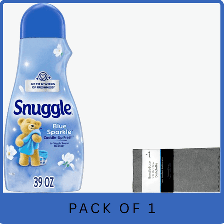 Snuggle In-Wash Scent Booster Blue Sparkle 39 oz with Microfiber Solid Color Towel by BundleEase