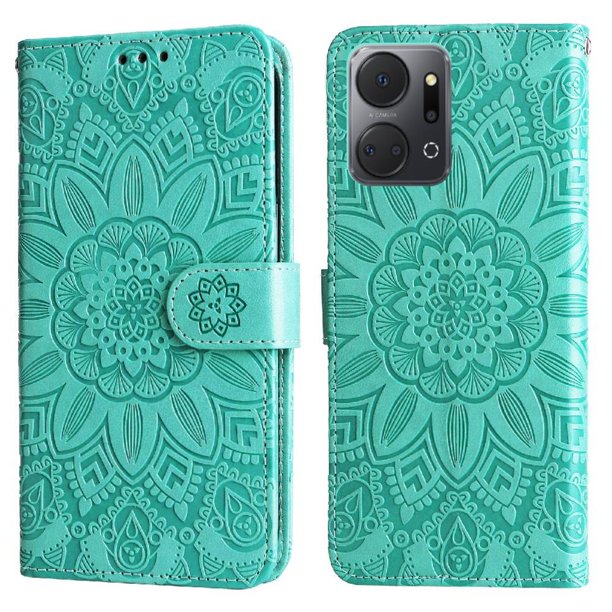 Funda tipo cartera GANGXUN para Honor X7A , diseño girasol, cuero PU, soporte, cierre magnético, tarjetero