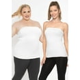 thumbnail image 3 of Stretch Is Comfort Women's Cotton Strapless Tube Top White Large, 3 of 5