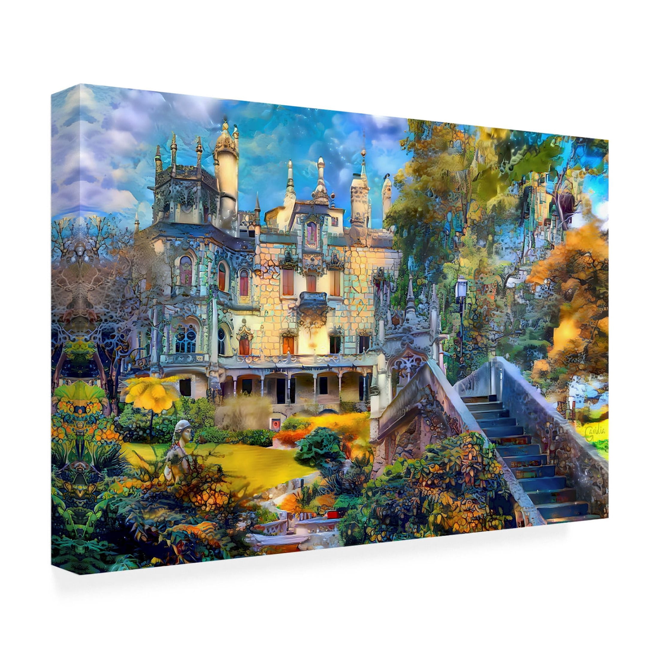 Canvas Wall Art - Pedro Gavidia 'Sintra Portugal Quinta de Regaleira' Wall Art for Living Room, Bedroom, or Office Décor by Trademark Fine Art - 47 x 30 Inches