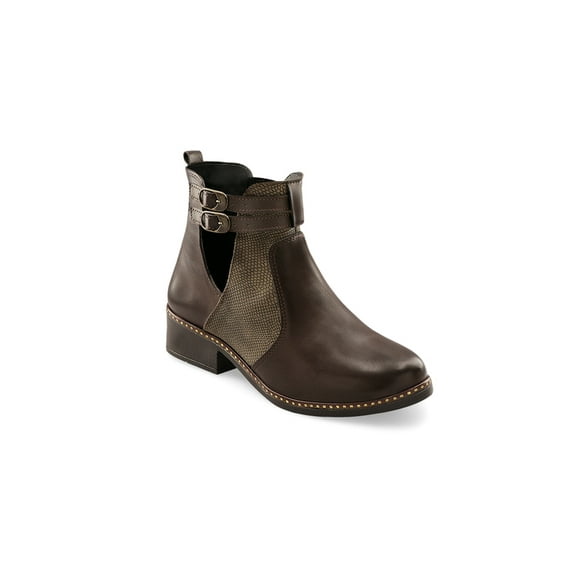 Bota Casual Color Cafe Con Hebilla Mundo Terra 029160