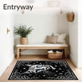 thumbnail image 3 of ODIKA 2'x3' Machine Washable Non-Slip Area Rug, Dreamscape Feline Portrait Surrounded by Whimsical Constellation Motifs High Traffic Rug, Black, 729855, 3 of 7