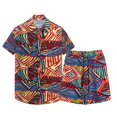 thumbnail image 2 of Vedolay Short Sets Men 2 Piece Outfit Men's Summer 2 Piece Outfits Printed Shirt and Shorts Sets,Blue L, 2 of 3