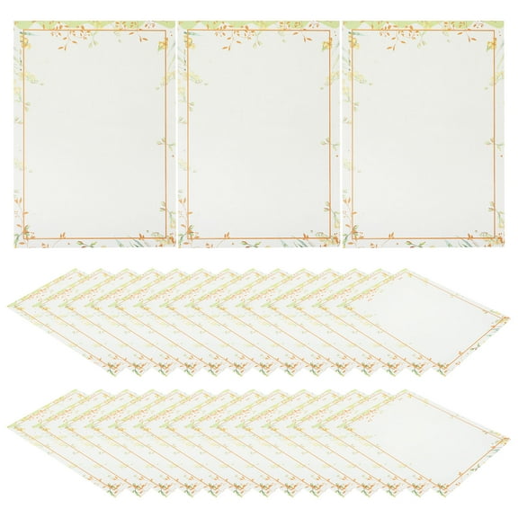 FRCOLOR Beige Vintage Writing Paper for Love Letter and Calligraphy Practice 50 Sheets 8.5x11 Inches