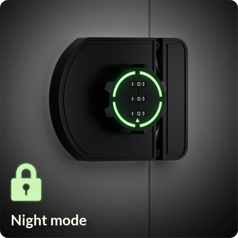 Keyless Combination Cabinet Lock, Anti-Pry 3-Digit Security for Swinging/Sliding Door, Drawer, Cupboard, Locker, Closet, Child Safety, Easy Installation (Black, 1 Pack luminous version)