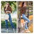 thumbnail image 7 of KLL Daisies Flowers Print Women's Long Sleeve Pajamas with Pants Sleepwear Loungewear 2 Set-Large, 7 of 7