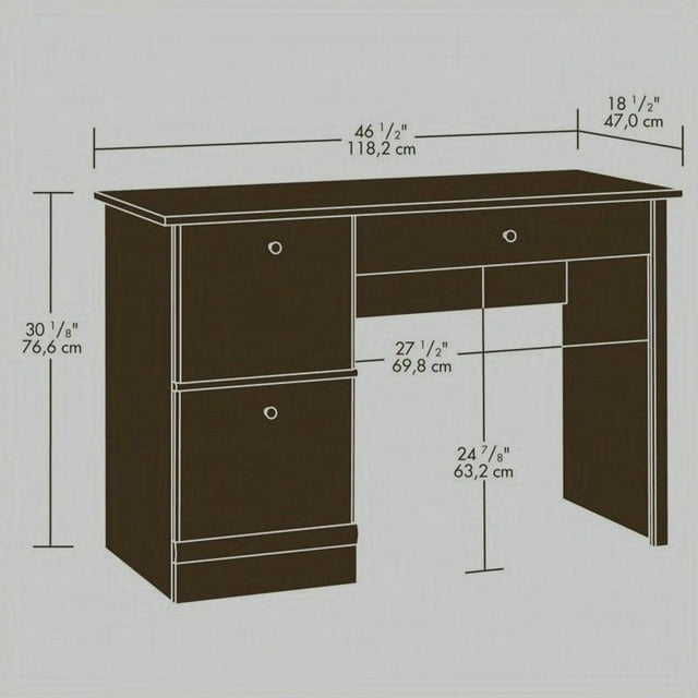 Pemberly Row Bureau d'Ordinateur avec Plateau pour Clavier en Cerisier Cannelle