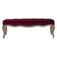 thumbnail image 1 of Safavieh Banc en Chêne Ramsey en Velours Rouge, 1 of 3