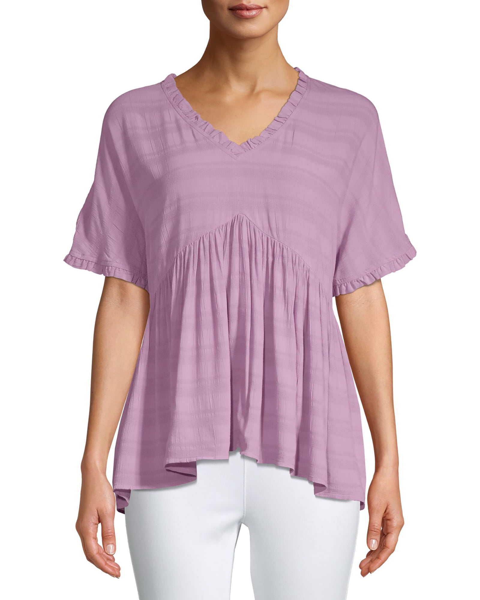 time and tru ruffle sleeve top