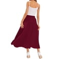 thumbnail image 5 of Xuanfei Women Solid Color High Waist Tie Front Pleated Flowy Midi Skirt With Pocket, 5 of 7