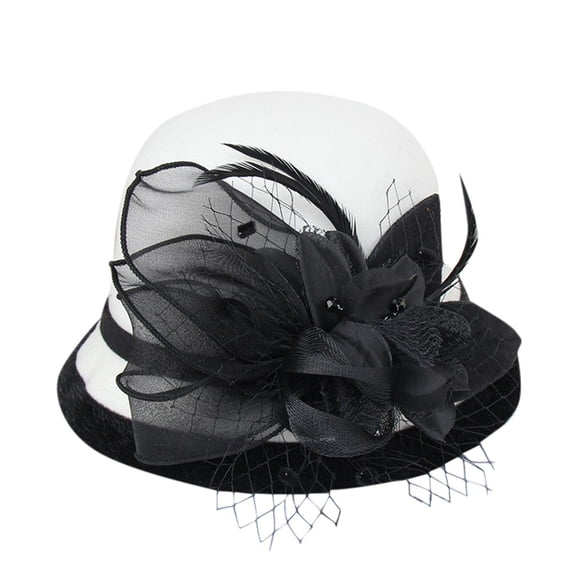FADAACAI Vintage Hats Women's Hats Felt Hats for Women 1930s Dresses for Women Vintage Women Fashion BeretPainter Hat Cap Warm Top Hat White