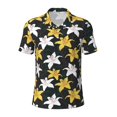 thumbnail image 2 of Daiia Lilies Flowers Pattern Men’s Polo Shirts,Solid Deck Shirt,Classic Fit, Breathable Cotton Polo for Casual and Sport Wear-X-Large, 2 of 7