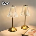 thumbnail image 1 of 1/2 Set Crystal Wireless Table Lamp Rechargeable Gold Retro LED Desk Lamp Portable Touch Three Color Night Light, 1 of 7