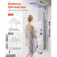 thumbnail image 2 of KFFKFF Shower Panel Tower System with Rainfall Waterfall Shower Head, LED, 53 in Brushed Stainless Steel Shower Column, 5-Function Faucet, Wall-Mount Rain Massage System, 2 of 9