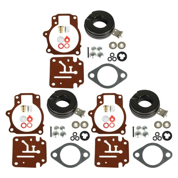 3-Pack Carburetor Rebuild Repair Kit with Float Fit for 392061 Johnson Evinrude 65 70 75 HP