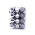 thumbnail image 2 of BSJJY 24Pc 3 Style Fine Christmas Balls,1.2In Christmas Tree Hanging Ball,Shatterproof Christmas Baubles(Boxed),Silver, 2 of 2