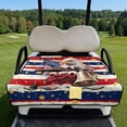 thumbnail image 3 of COEQINE Quilted Golf Cart Seat Cover, Folds Like a Bag with Handle for Easy Carry, Universal Fit 51.2"x30.3" for EZGO Yamaha Club Car 2-Seaters, 4 Pockets, Eagle Star USA US American Flag, 3 of 8