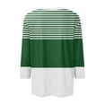 thumbnail image 5 of hxobax Striped 3/4 Sleeve Shirts for Womens Summer Tops Trendy Colorblock Tshirts Crewneck Tunic Top, 5 of 5