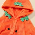 thumbnail image 6 of KAUOD Toddler Fleece Halloween Jumpsuits Pumpkin Graphic Fuzzy Hooded Romper Baby Boys Thick Warm Pullover Bodysuit Outfits, 6 of 9