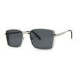 thumbnail image 2 of Mens Luxury Classical Narrow Rectangular Metal Rim Pimp Sunglasses Silver Black, 2 of 4