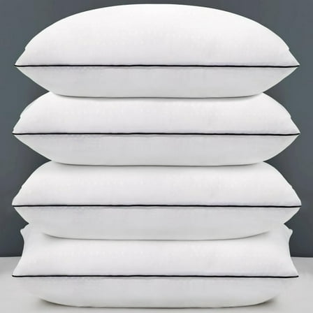 KAQINU Standard Size Bed  Pillows for Adult,4 Pack Great Support Luxury Hotel Pillows for Side,Stomach and Back Sleepers.