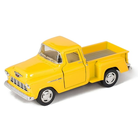 - Yellow 1955 Chevy Stepside Pick-Up Die Cast Collectible Toy Truck, Made of Quality Die Cast Metal By Kinsmart