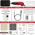thumbnail image 3 of KKNOON 170W Variable Speed Rotary Tool Kit, 8000-35000 RPM Multi-Tool with 85-Piece Accessories, Flexible Shaft & Portable Storage Case, Red Electric Grinder for Craft Projects, DIY Creations, US, 3 of 6