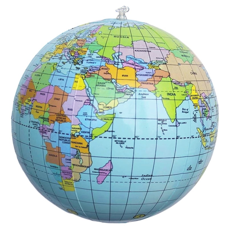 Inflatable Globe Education Geography Toy Atlas Blowup Balloon Beach Ball 40cm US 